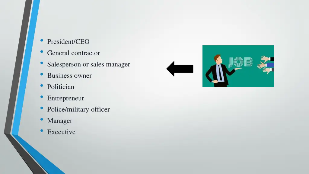 president ceo general contractor salesperson