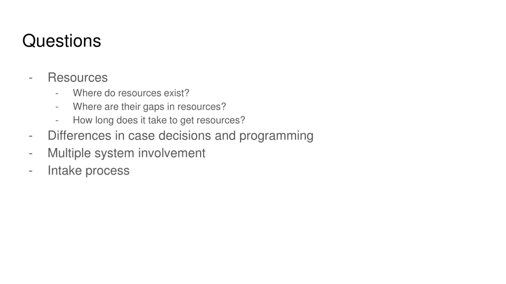 questions