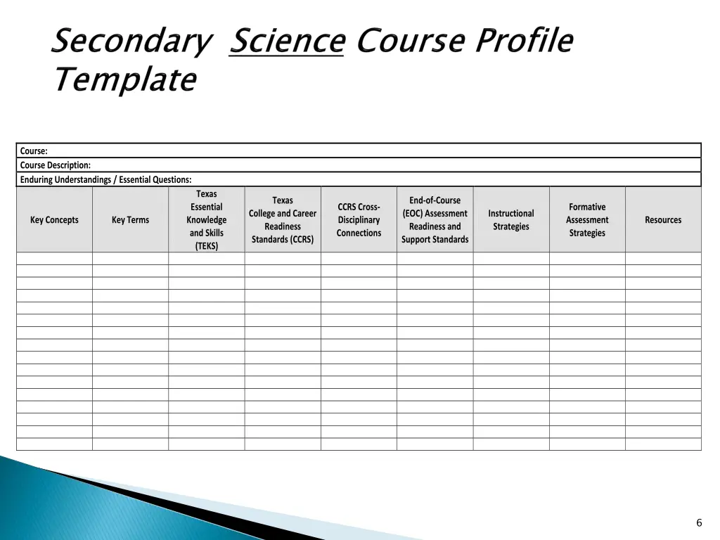 avatar secondary science course profile alignment