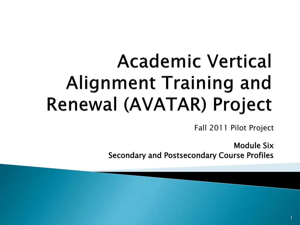 fall 2011 pilot project