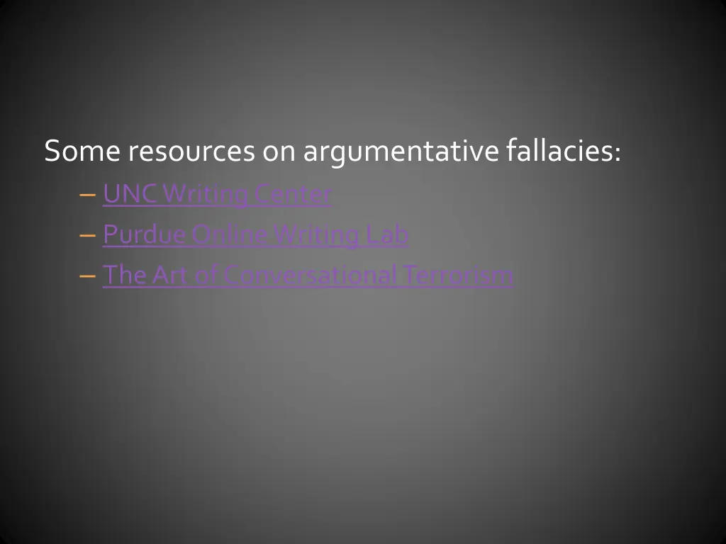 some resources on argumentative fallacies