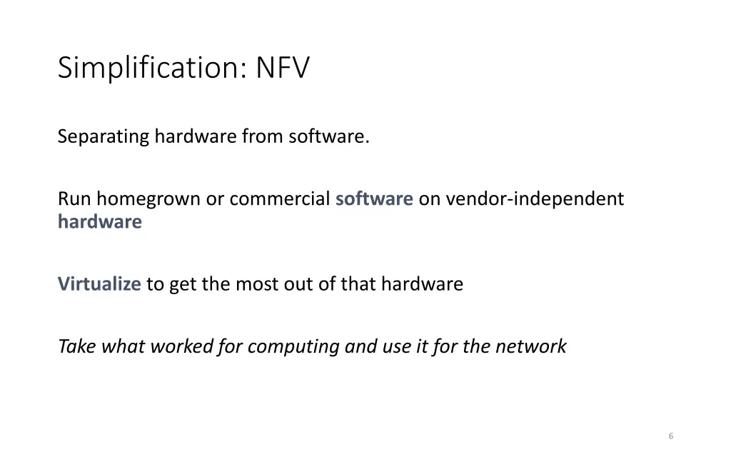 simplification nfv