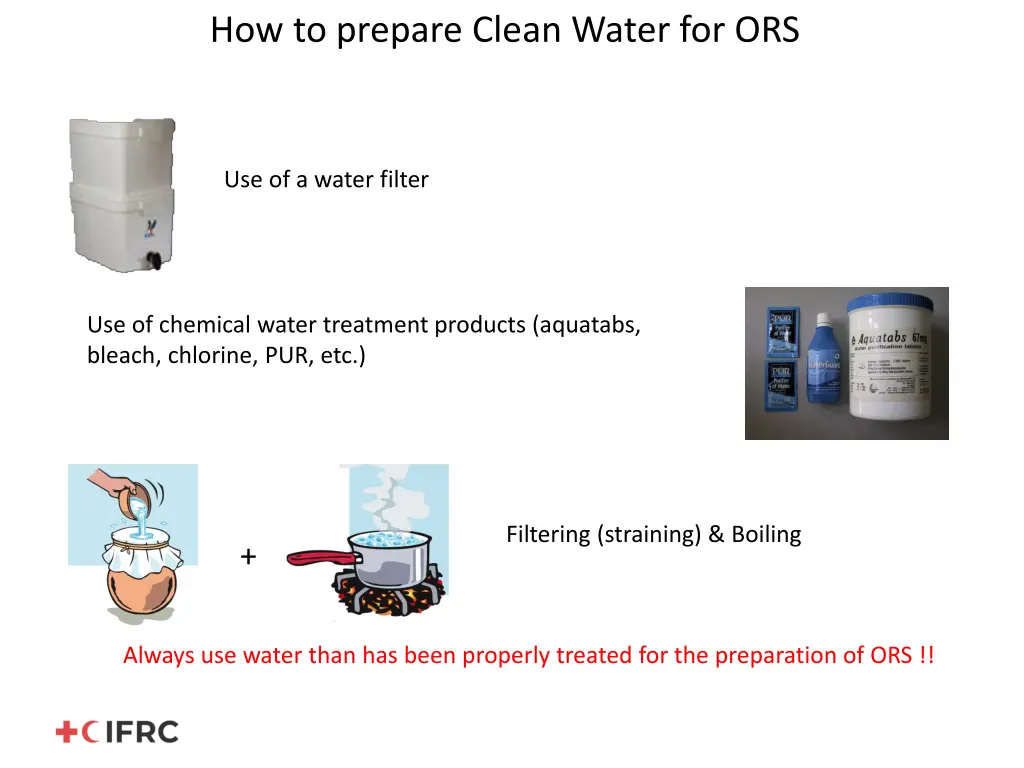 how to prepare clean water for ors