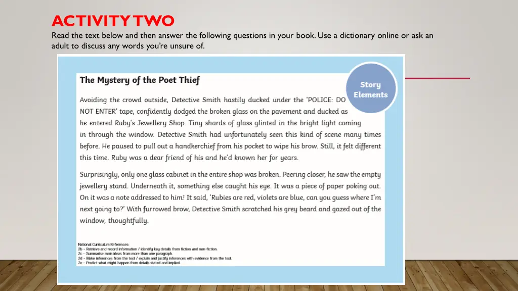 activity two read the text below and then answer