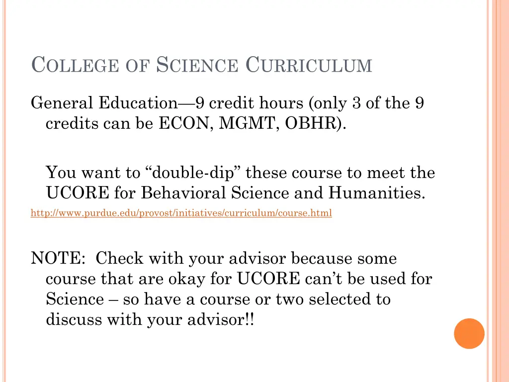 c ollege of s cience c urriculum 2