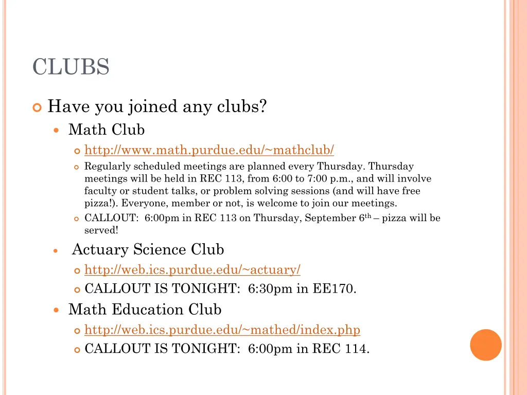 clubs