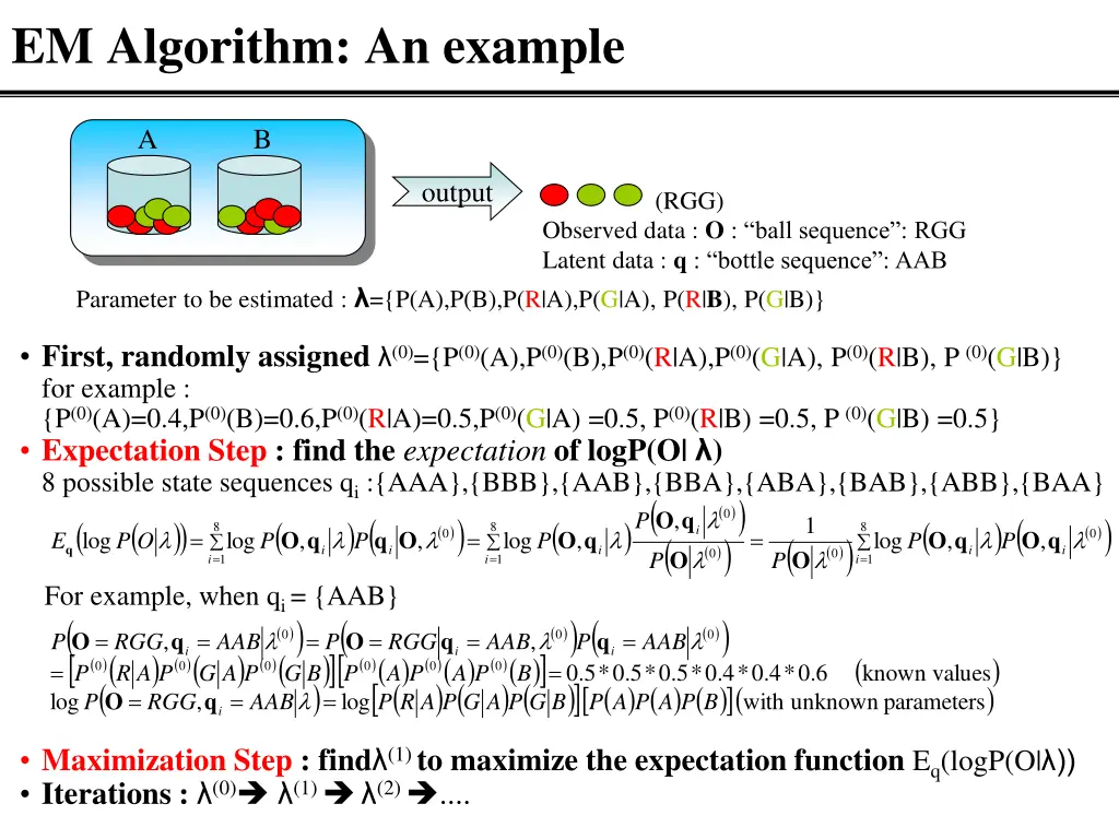 em algorithm an example