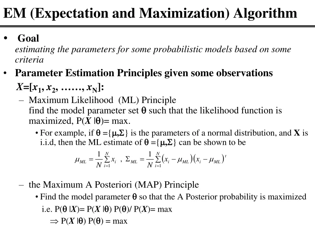 em expectation and maximization algorithm