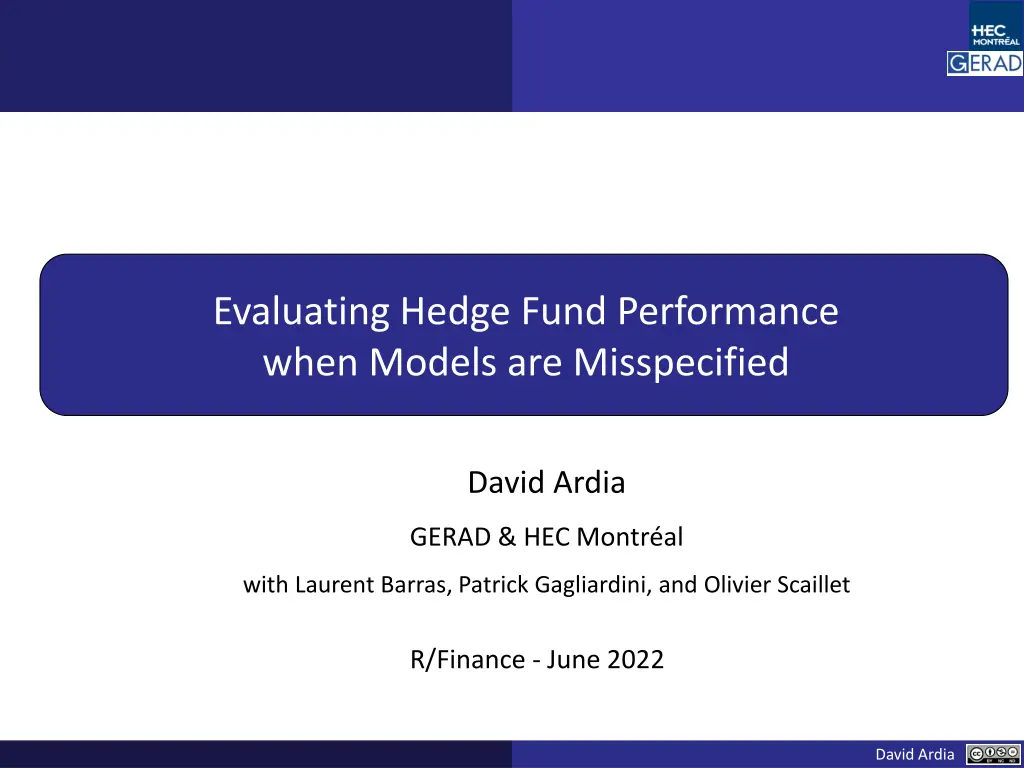 evaluating hedge fund performance when models
