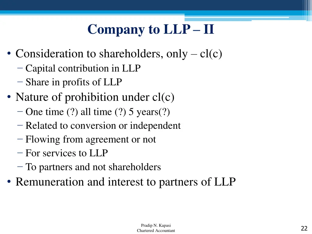 company to llp ii