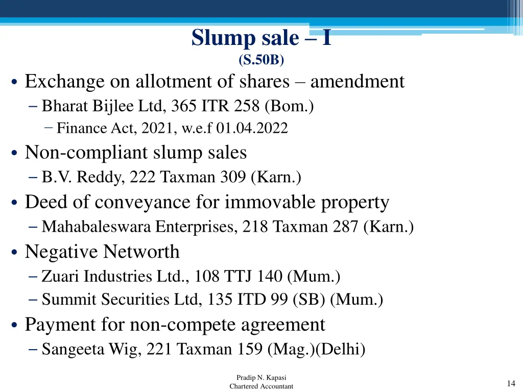 slump sale i s 50b