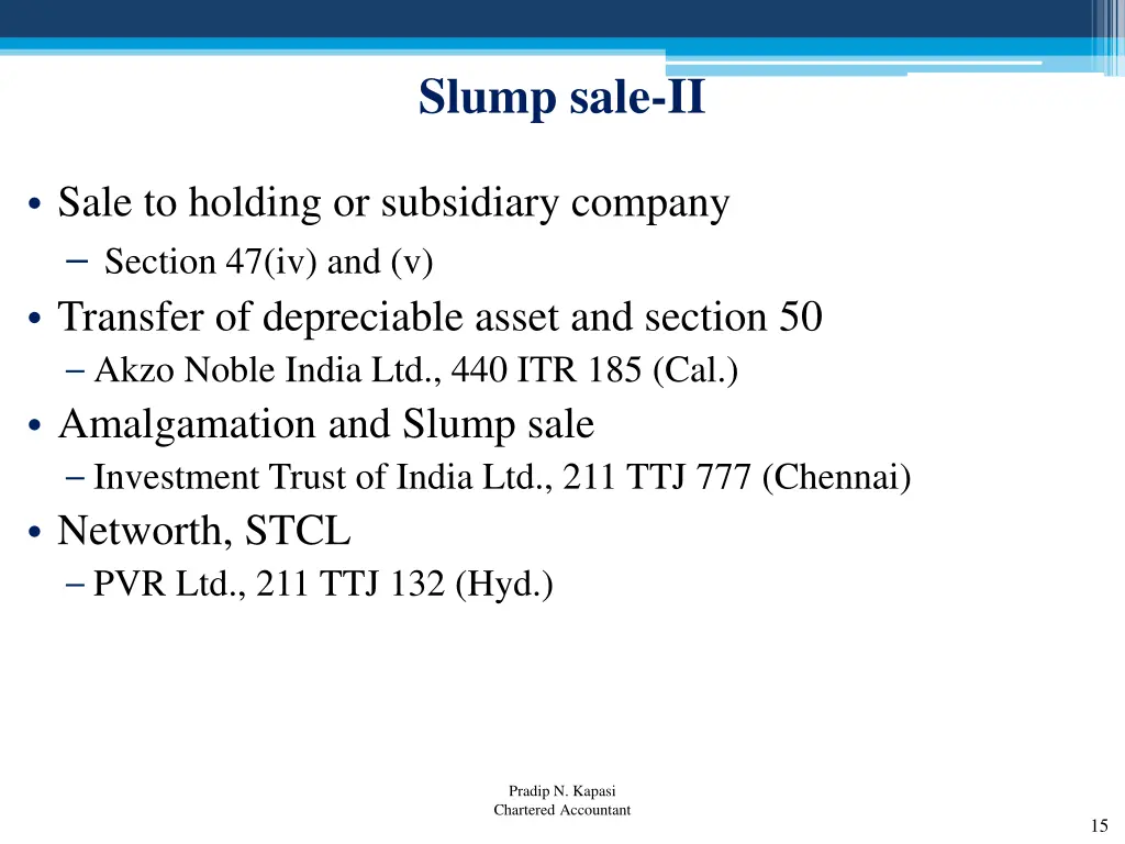 slump sale ii