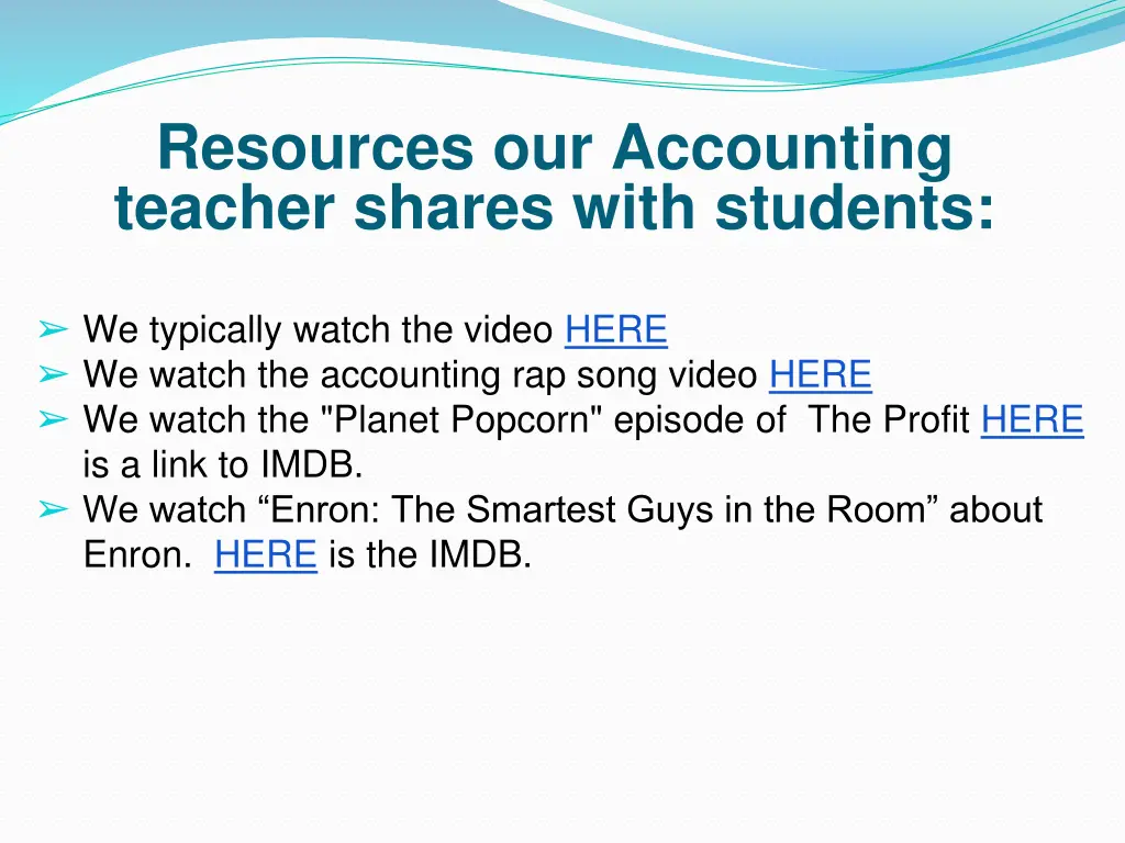 resources our accounting teacher shares with