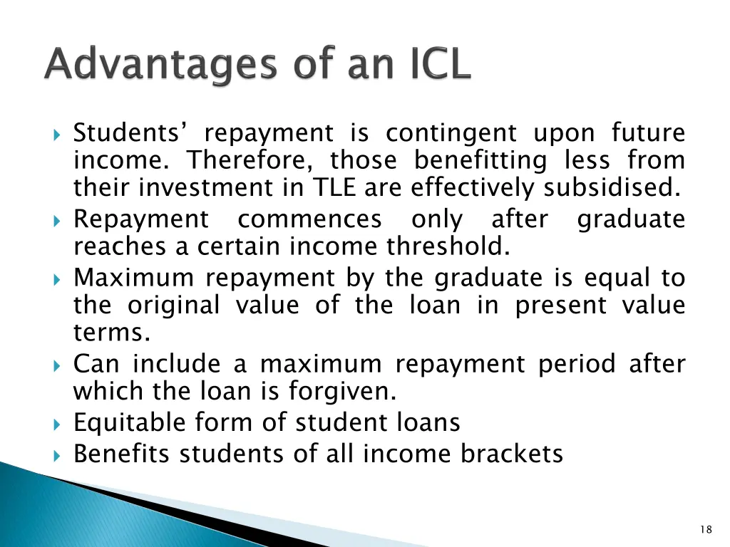 students repayment is contingent upon future