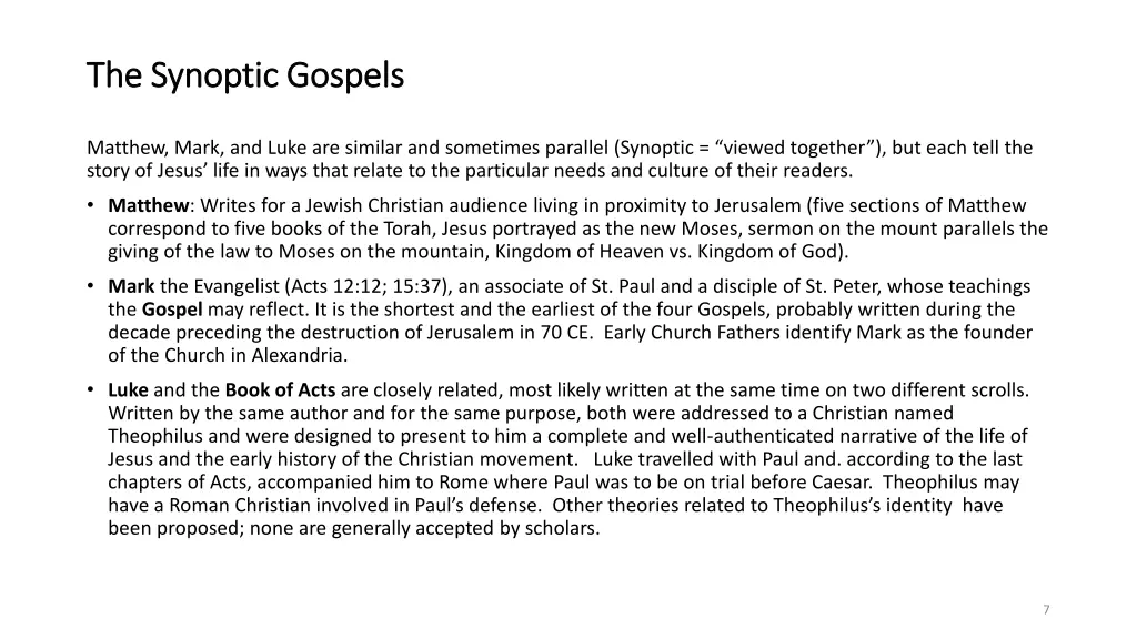 the synoptic gospels the synoptic gospels
