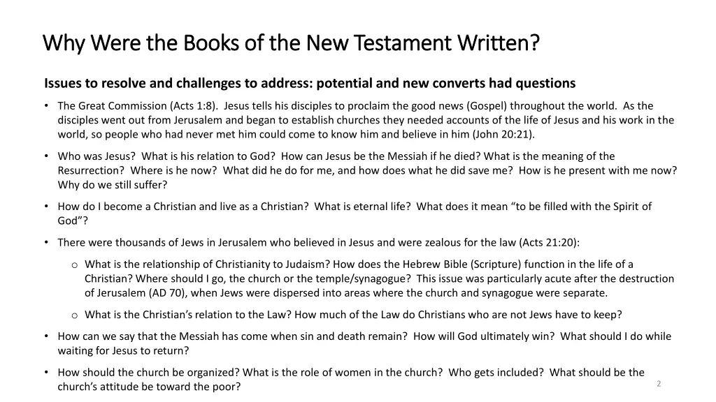 why were the books of the new testament written