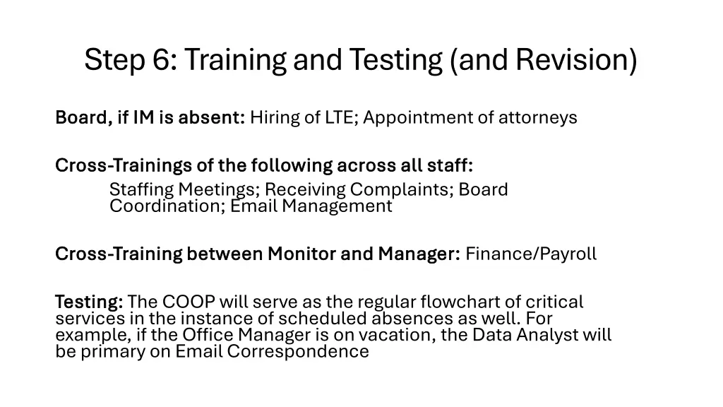 step 6 training and testing and revision