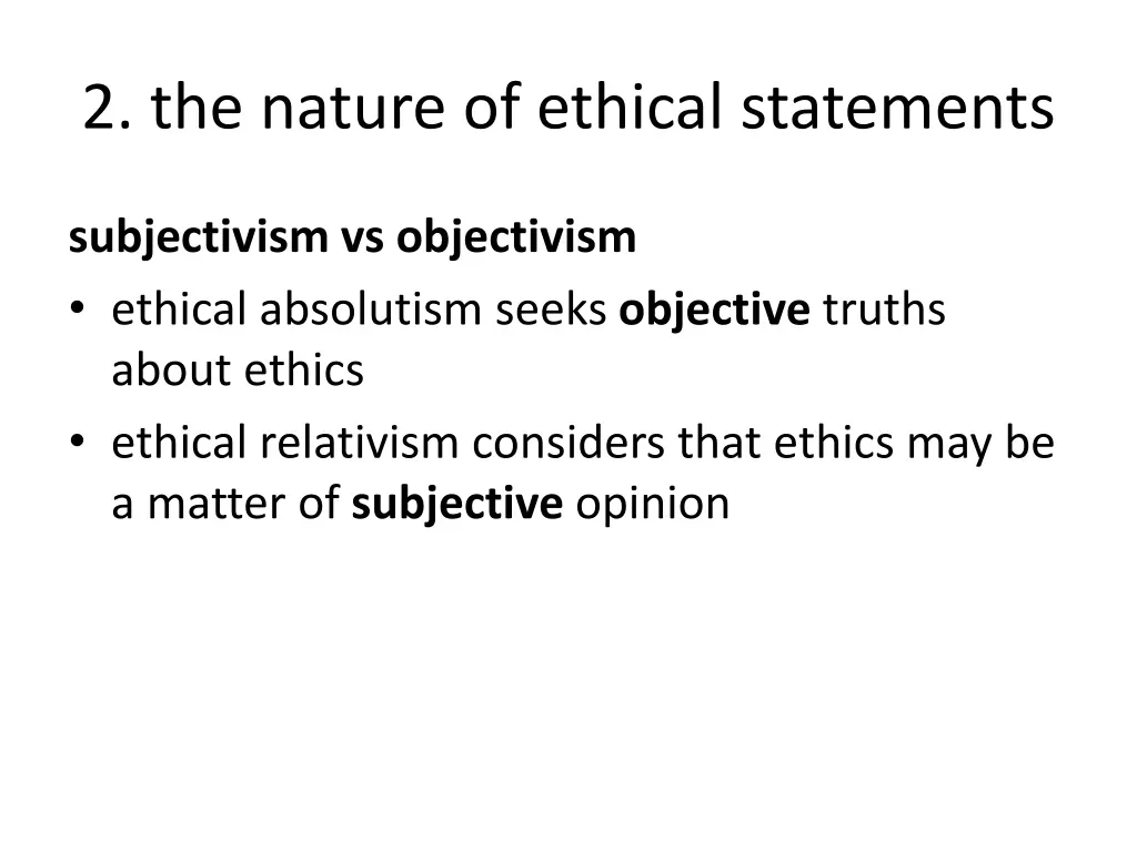 2 the nature of ethical statements