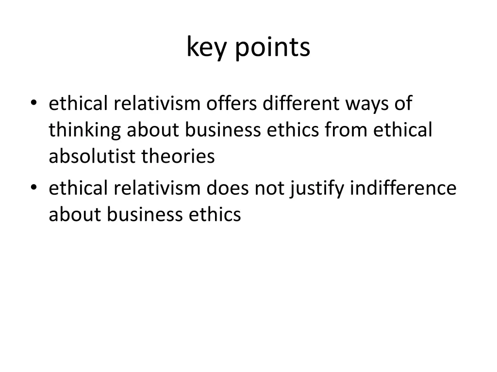 key points