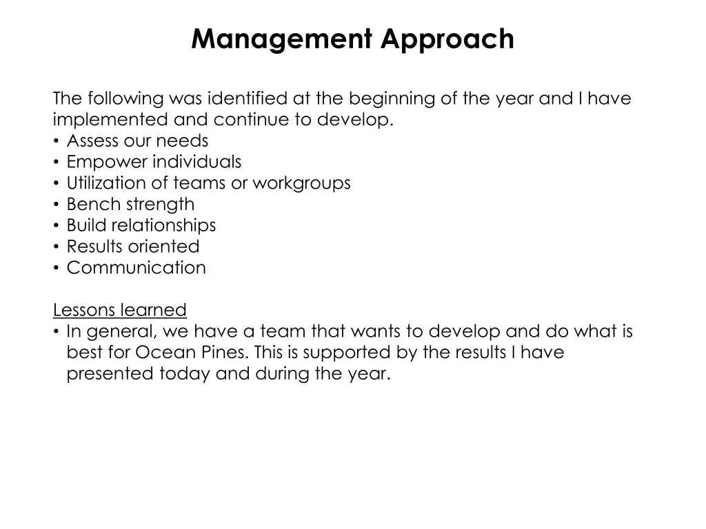 management approach