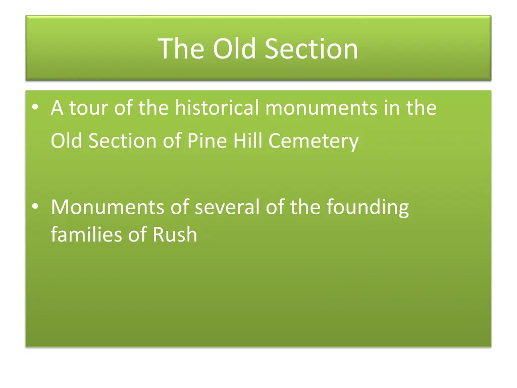 the old section