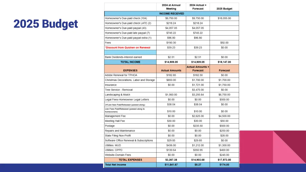 2025 budget