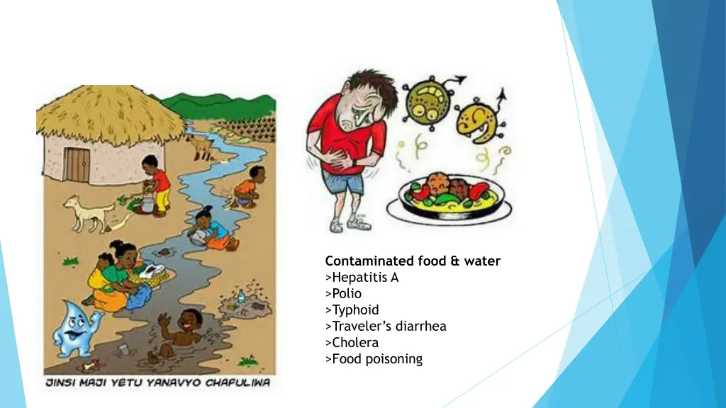 contaminated food water hepatitis a polio typhoid