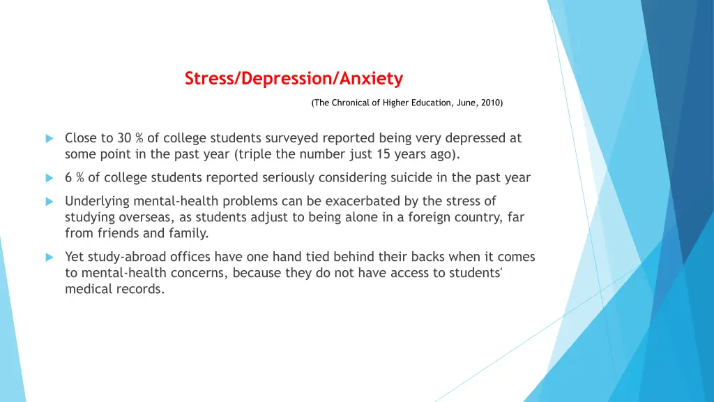 stress depression anxiety the chronical of higher