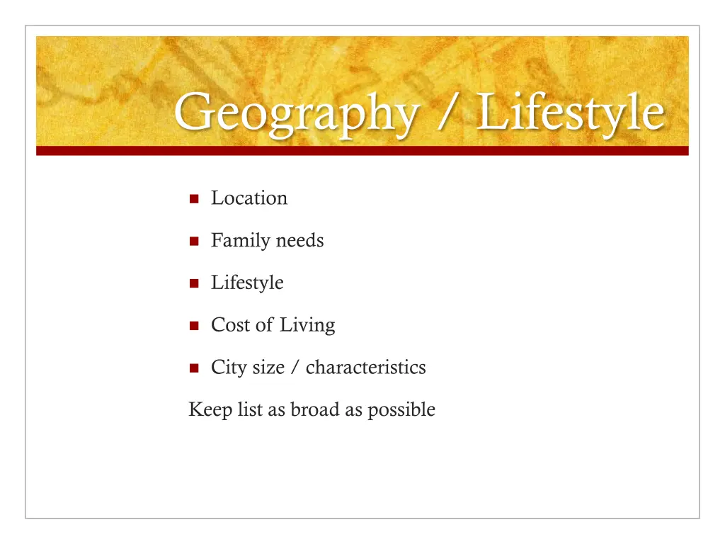 geography lifestyle