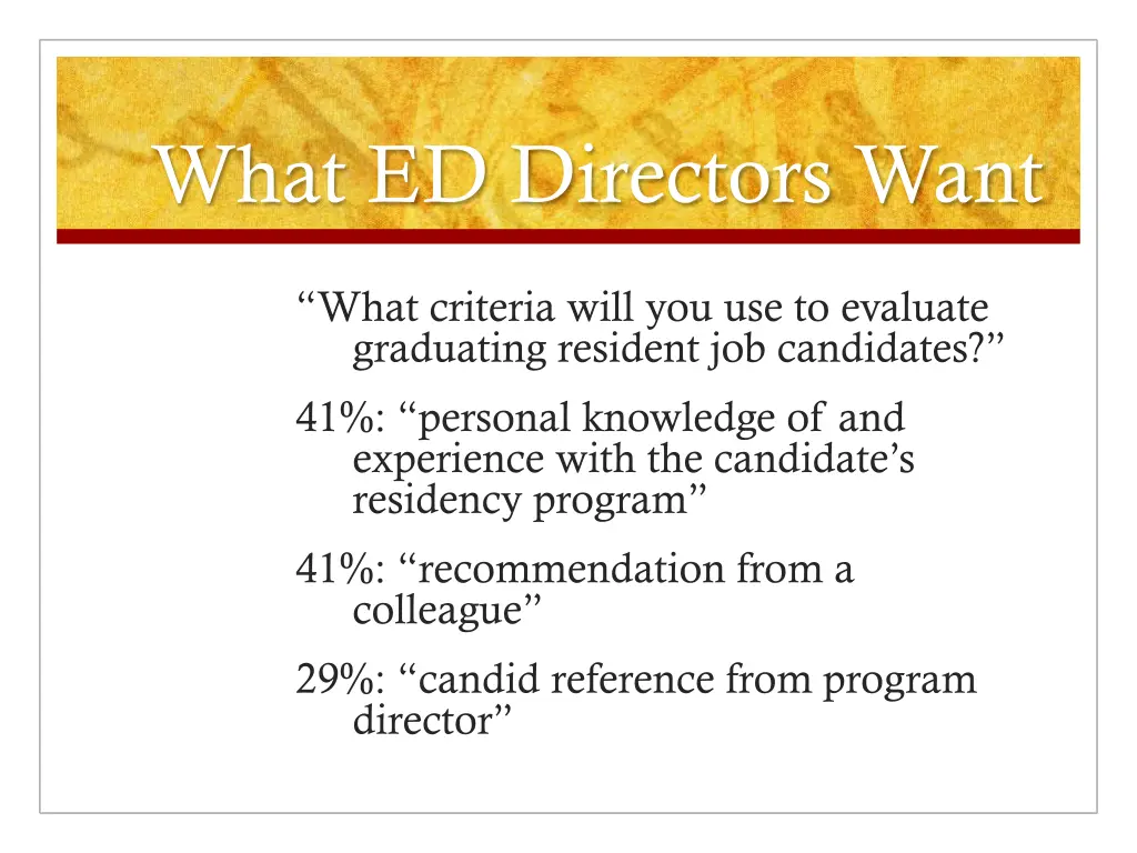 what ed directors want 1