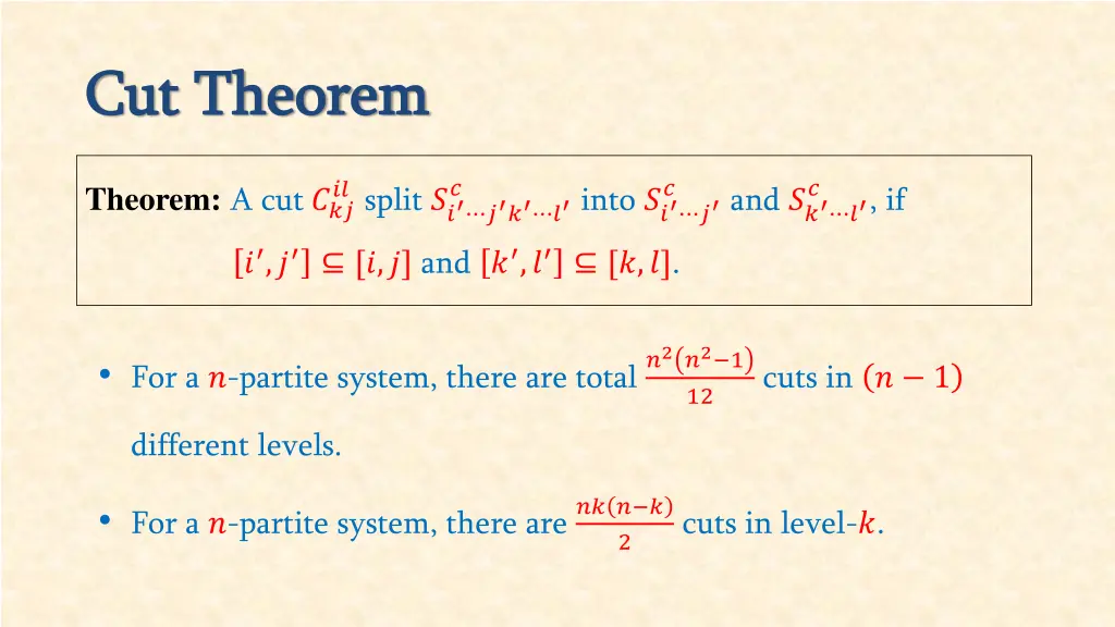cut theorem cut theorem