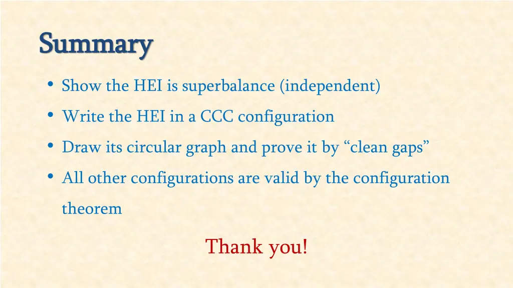summary summary