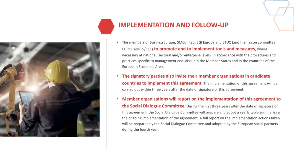 implementation and follow up