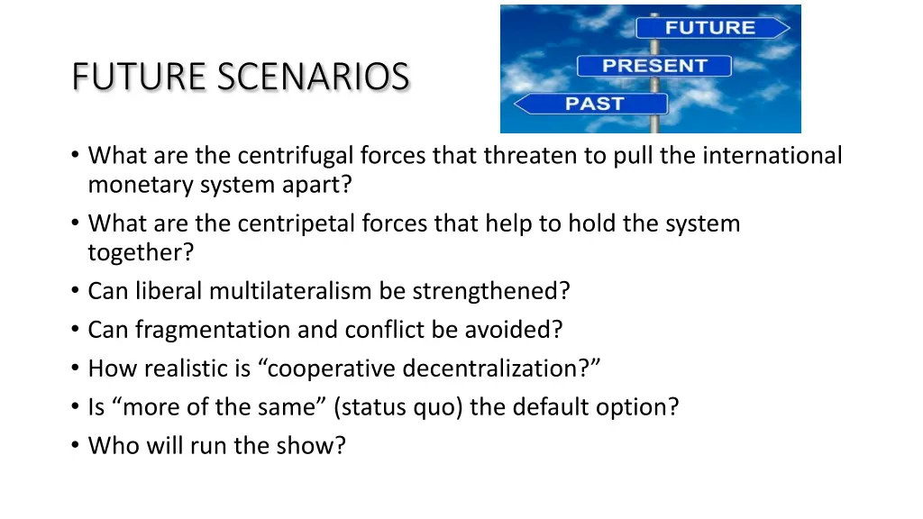 future scenarios