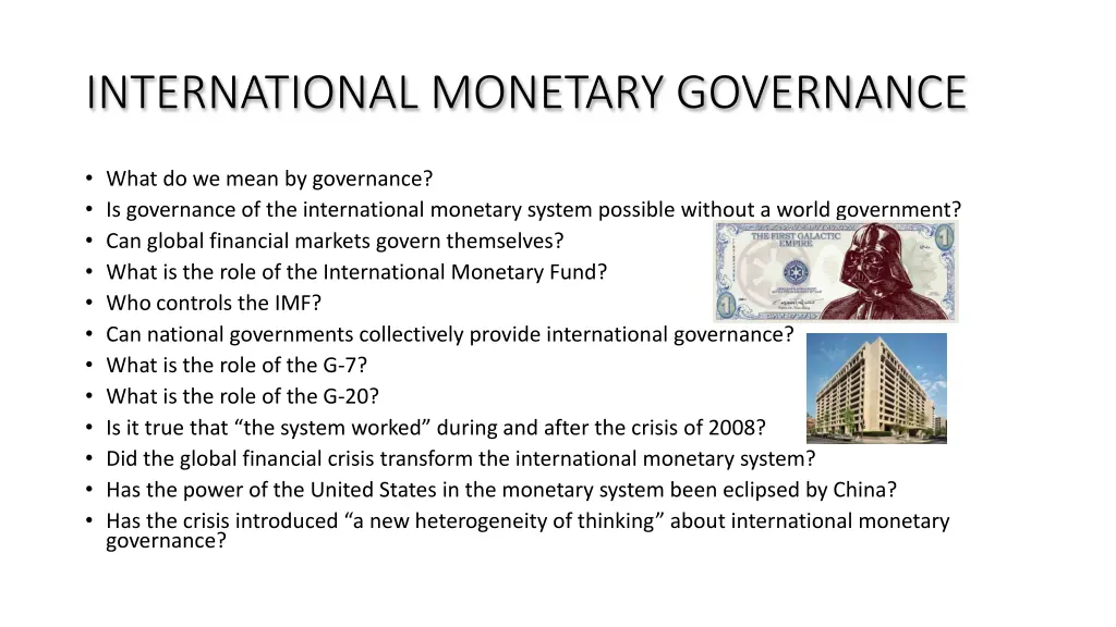 international monetary governance