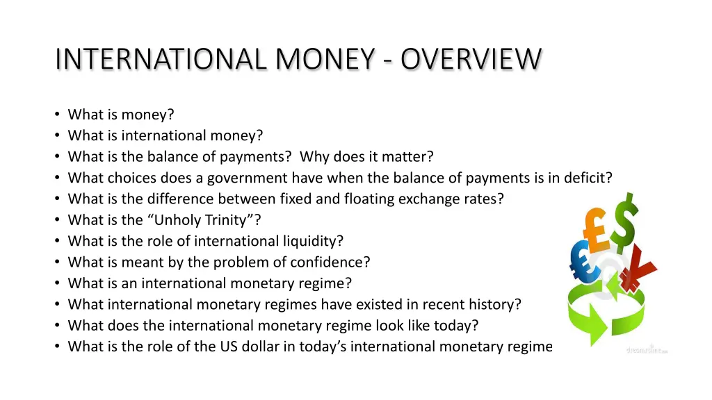 international money overview