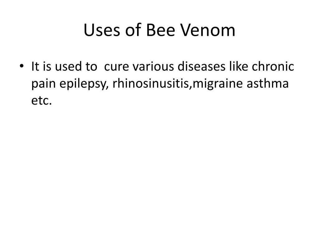 uses of bee venom