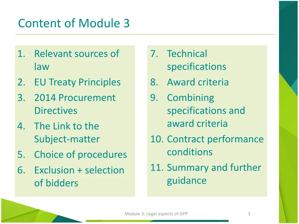 content of module 3