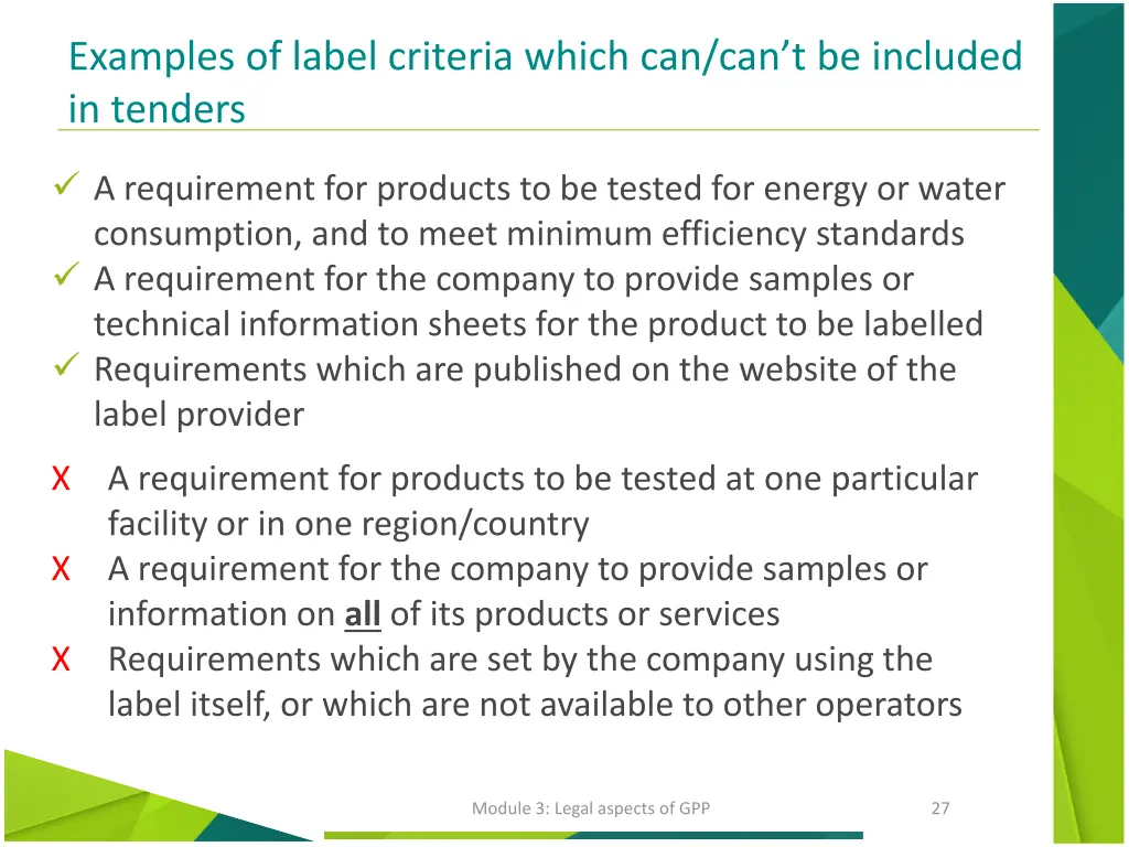 examples of label criteria which