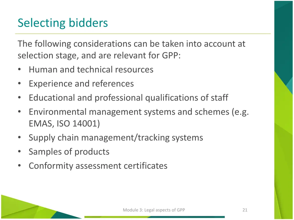 selecting bidders