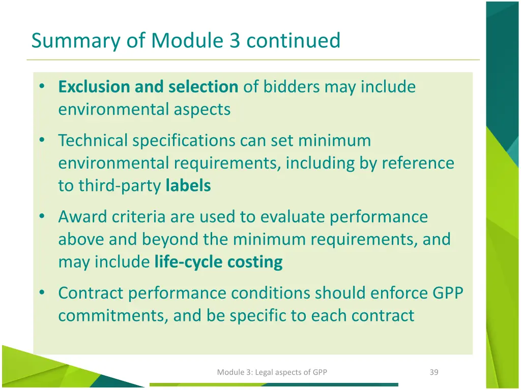 summary of module 3 continued
