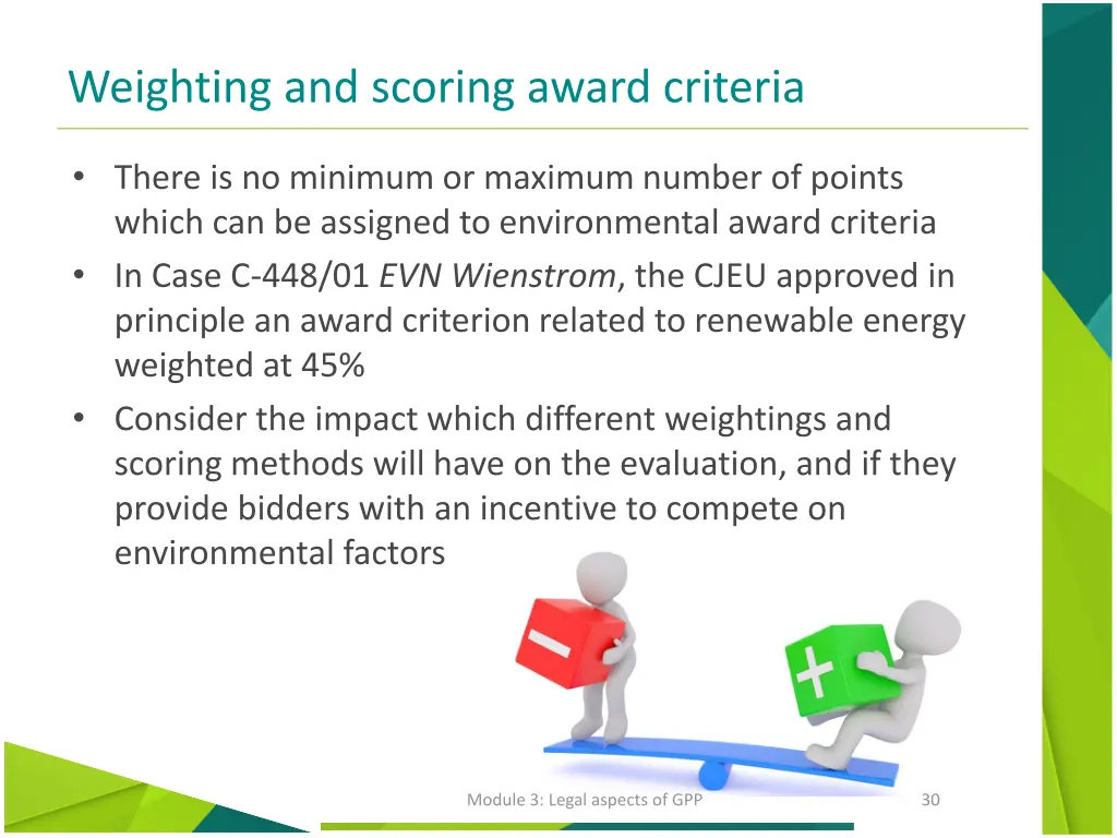 weighting and scoring award criteria