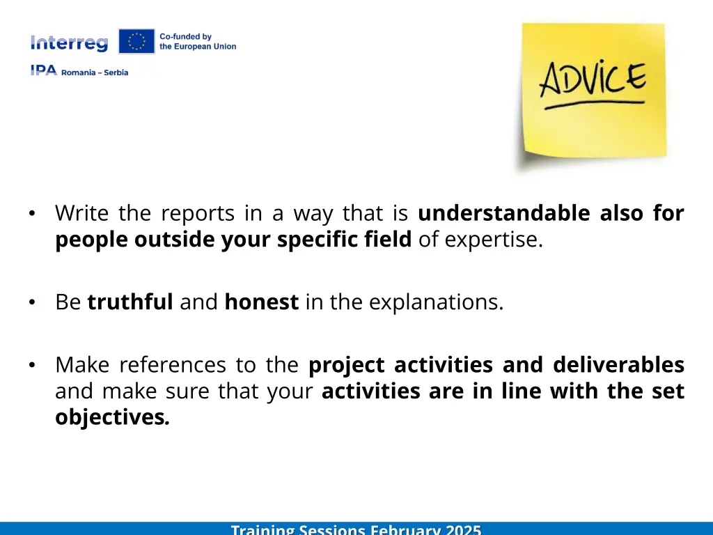 write the reports in a way that is understandable