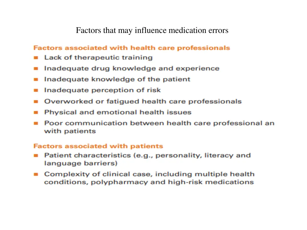 factors that may influence medication errors