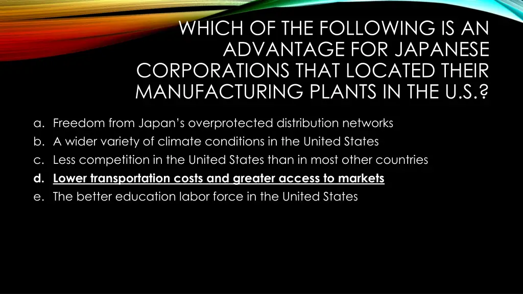 which of the following is an advantage 1