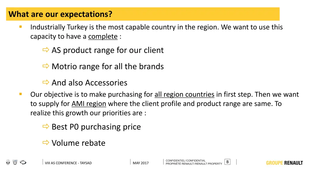 what are our expectations industrially turkey