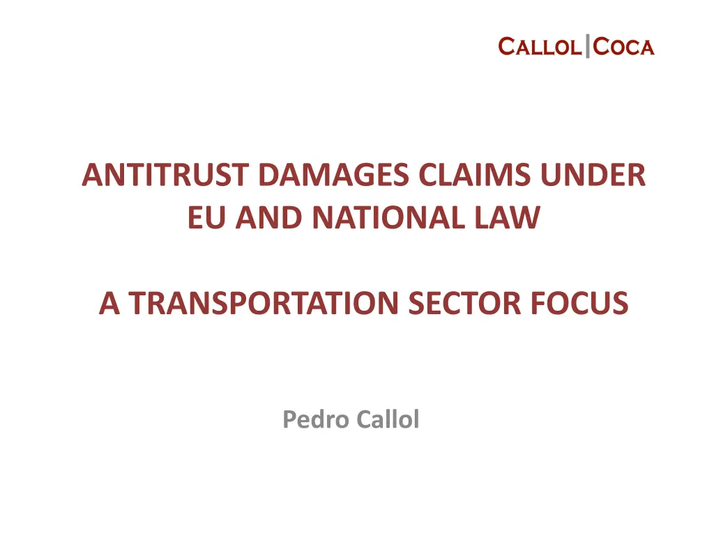 antitrust damages claims under eu and national law