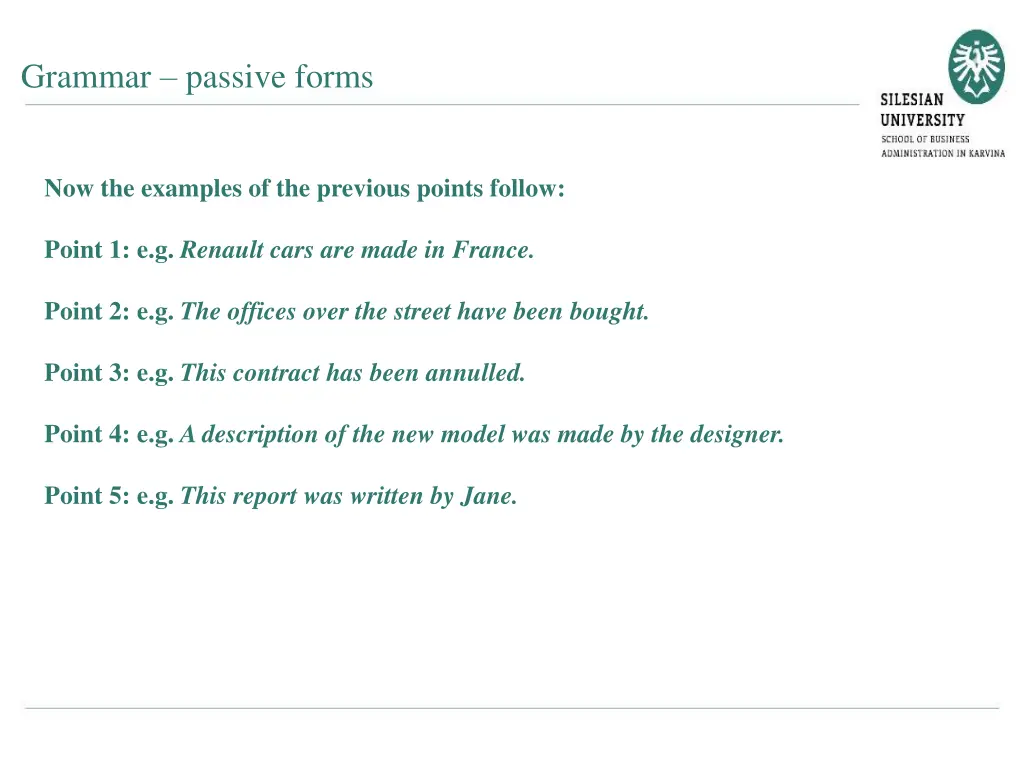 grammar passive forms 1