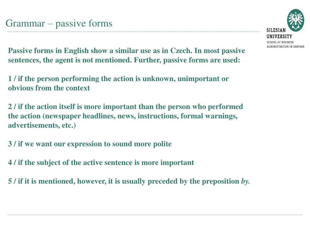 grammar passive forms