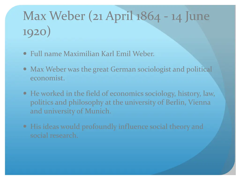 max weber 21 april 1864 14 june 1920